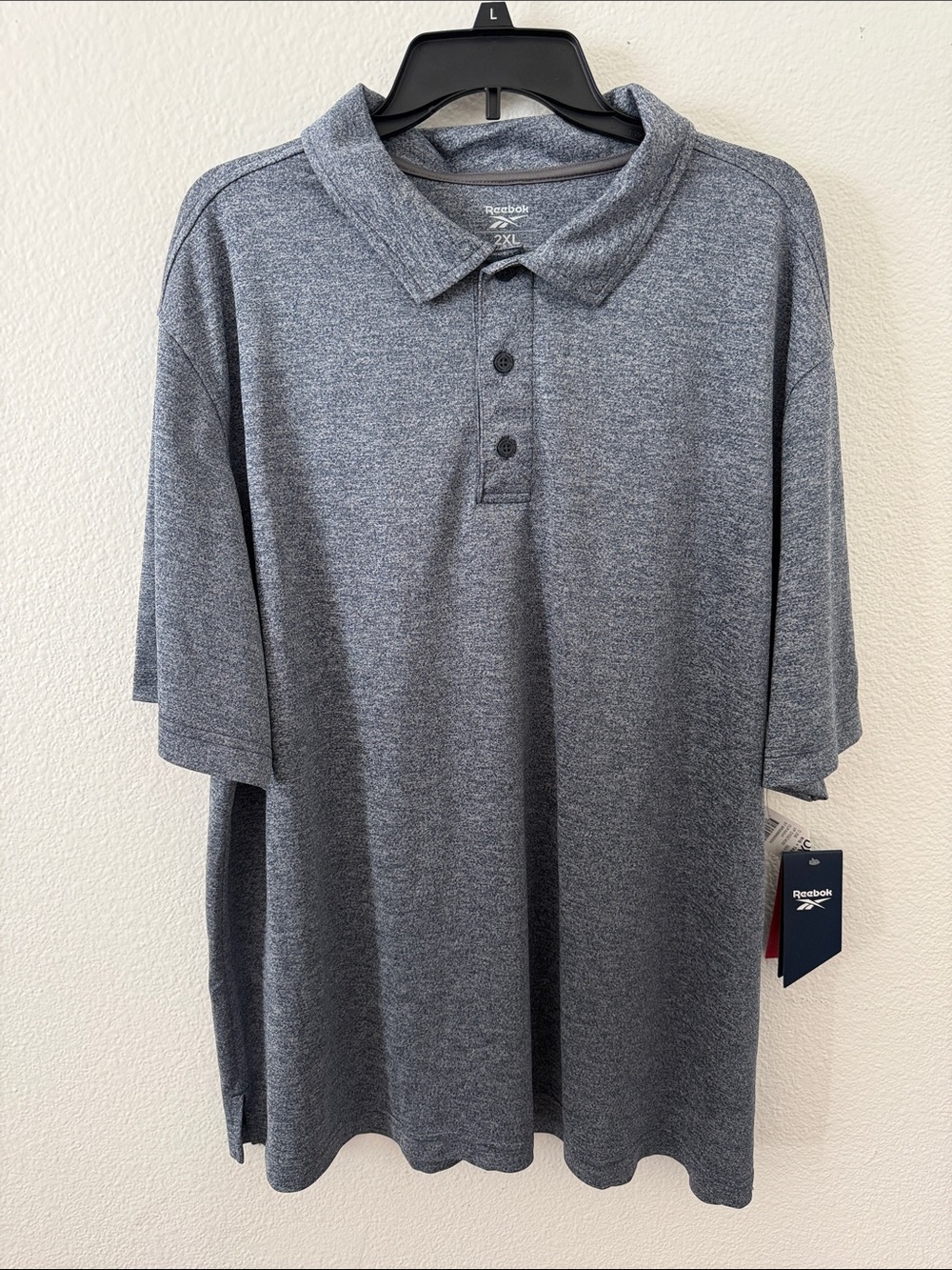 Reebok Men’s Grey Heather Performance Polo Size 2XL NWT